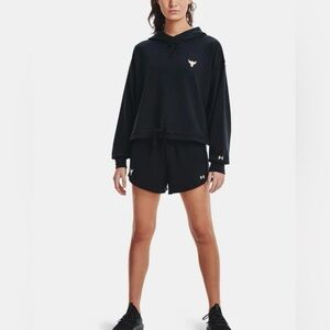 Under Armour Project Rock Crop Hoodie L | Loose Fit Gym Training Athleisure
